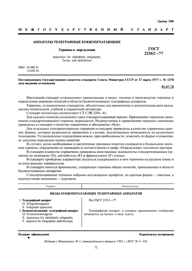 ГОСТ 22562-77