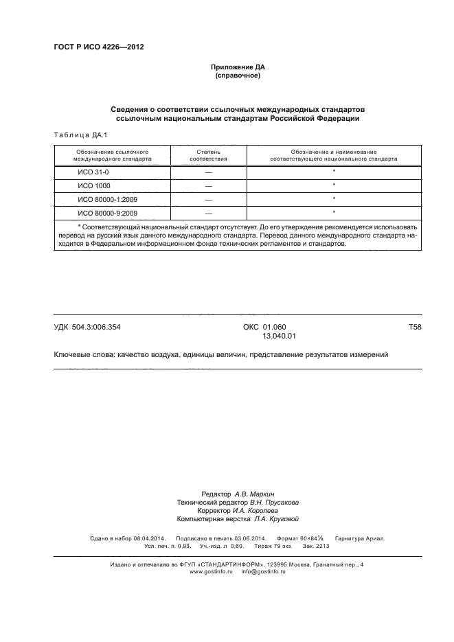 ГОСТ Р ИСО 4226-2012