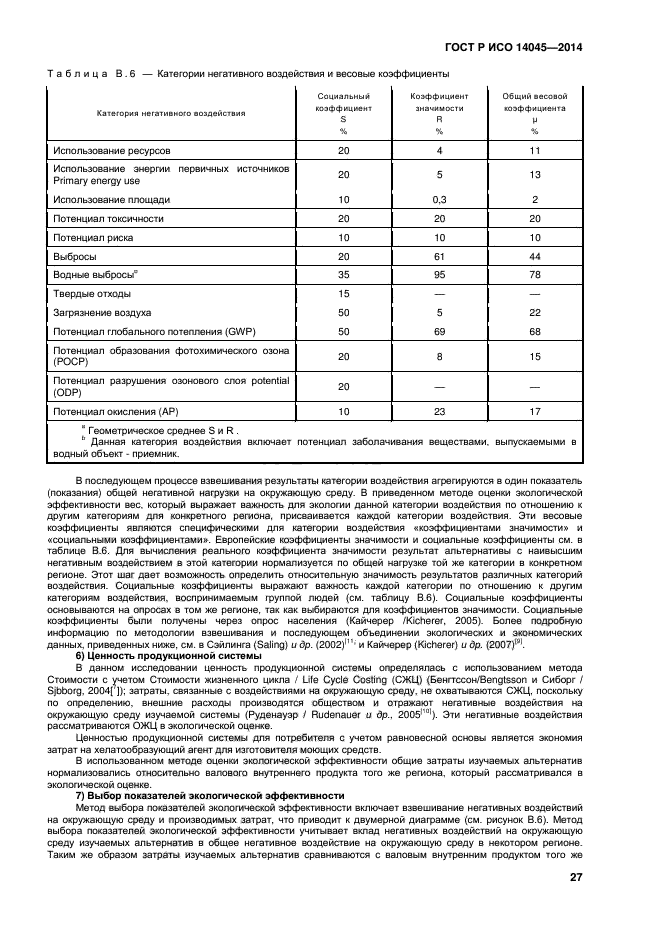 ГОСТ Р ИСО 14045-2014