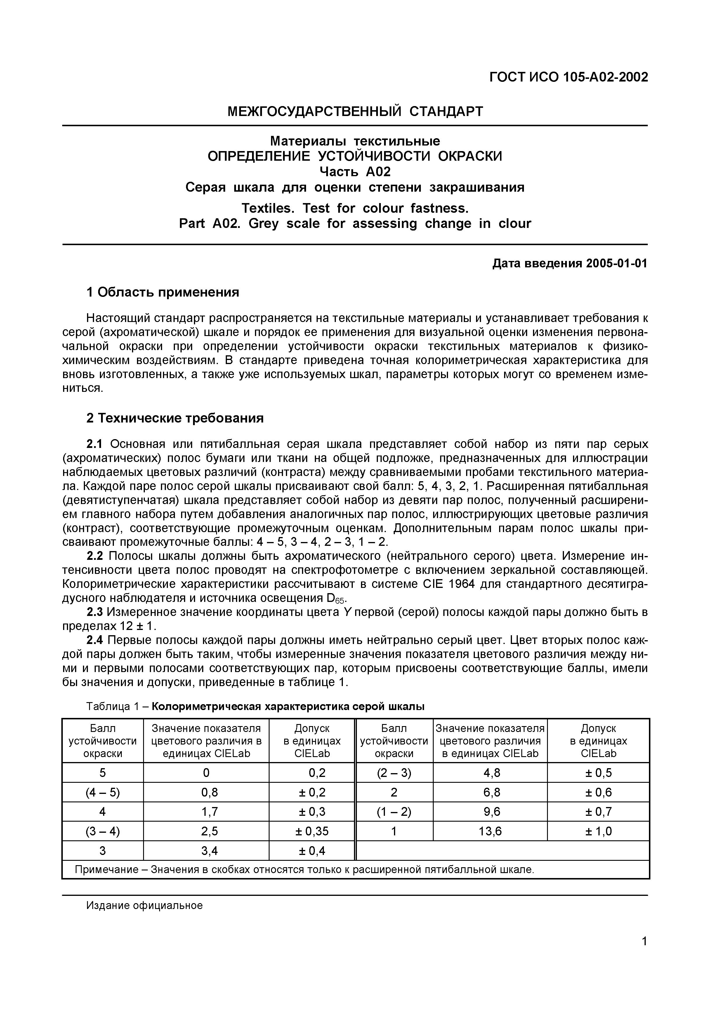 ГОСТ ИСО 105-A02-2002