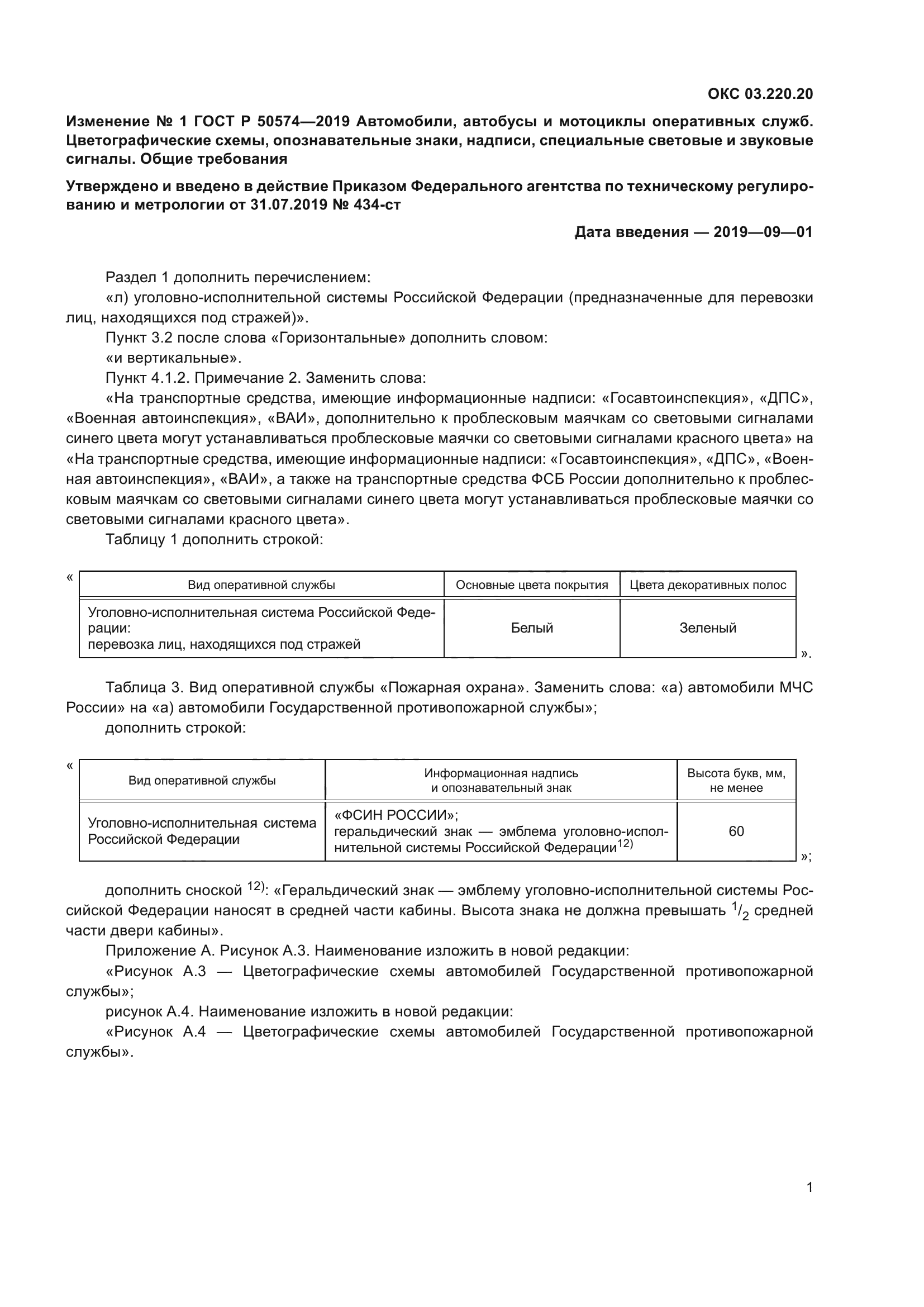 Изменение №1 к ГОСТ Р 50574-2019