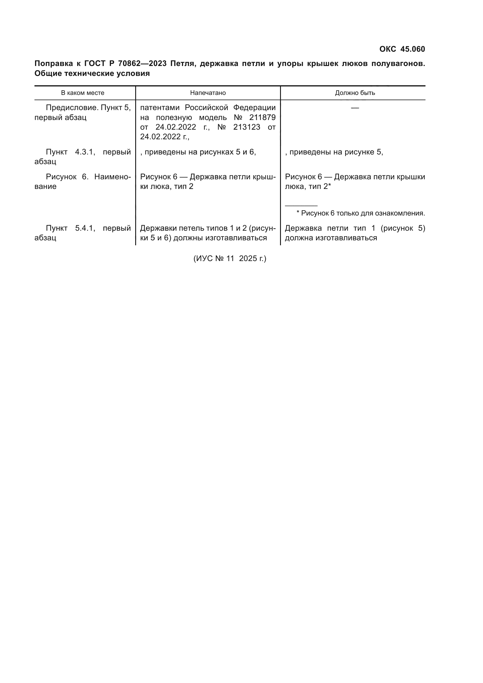 Поправка к ГОСТ Р 70862-2023