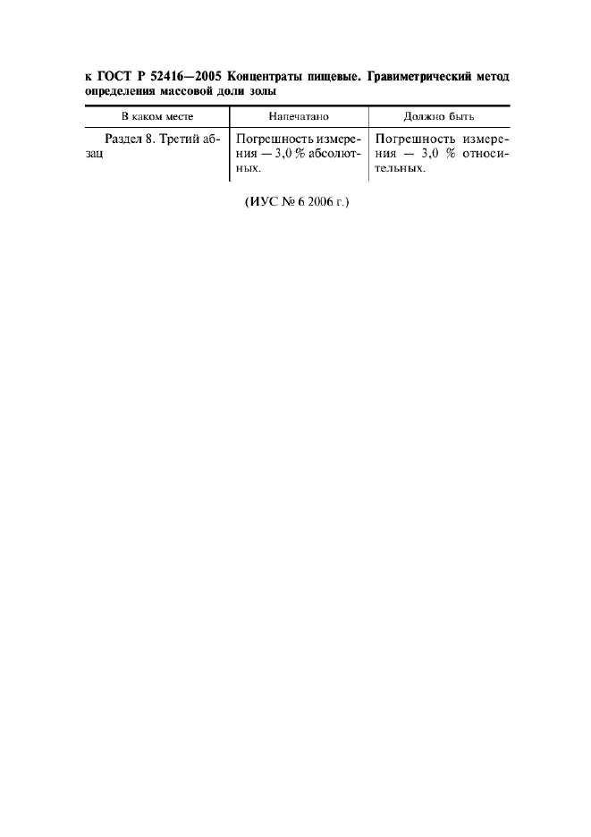 Поправка к ГОСТ Р 52416-2005