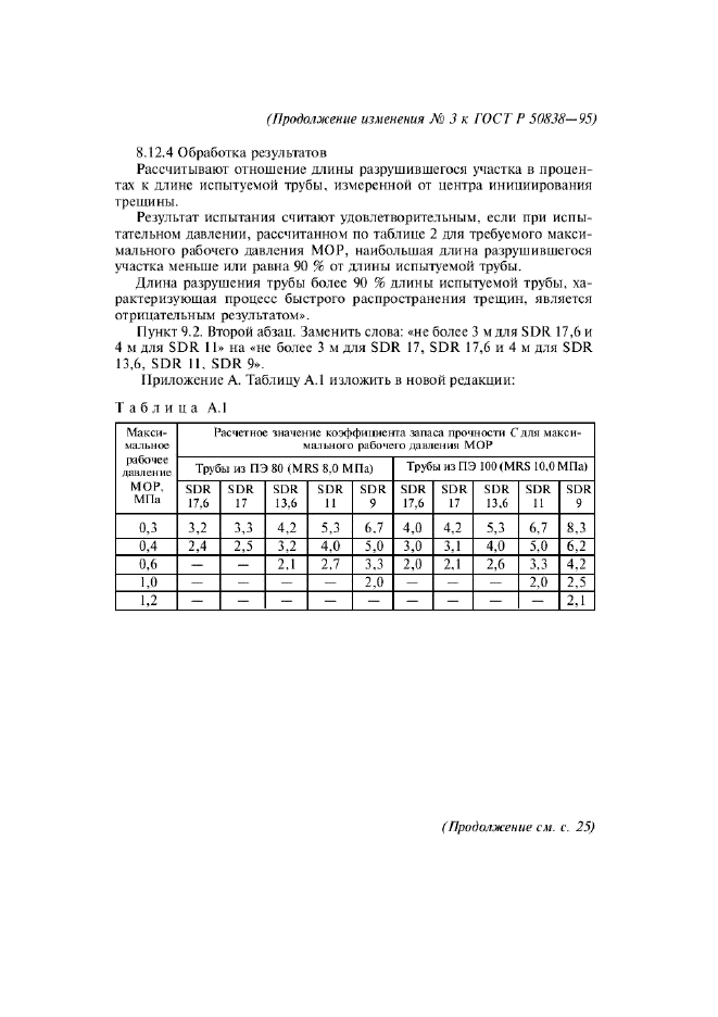 Изменение №3 к ГОСТ Р 50838-95