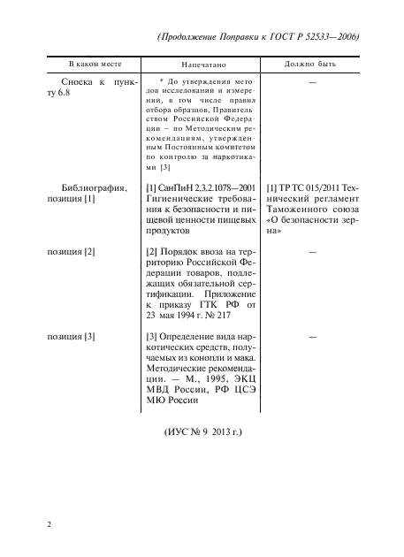 Поправка к ГОСТ Р 52533-2006