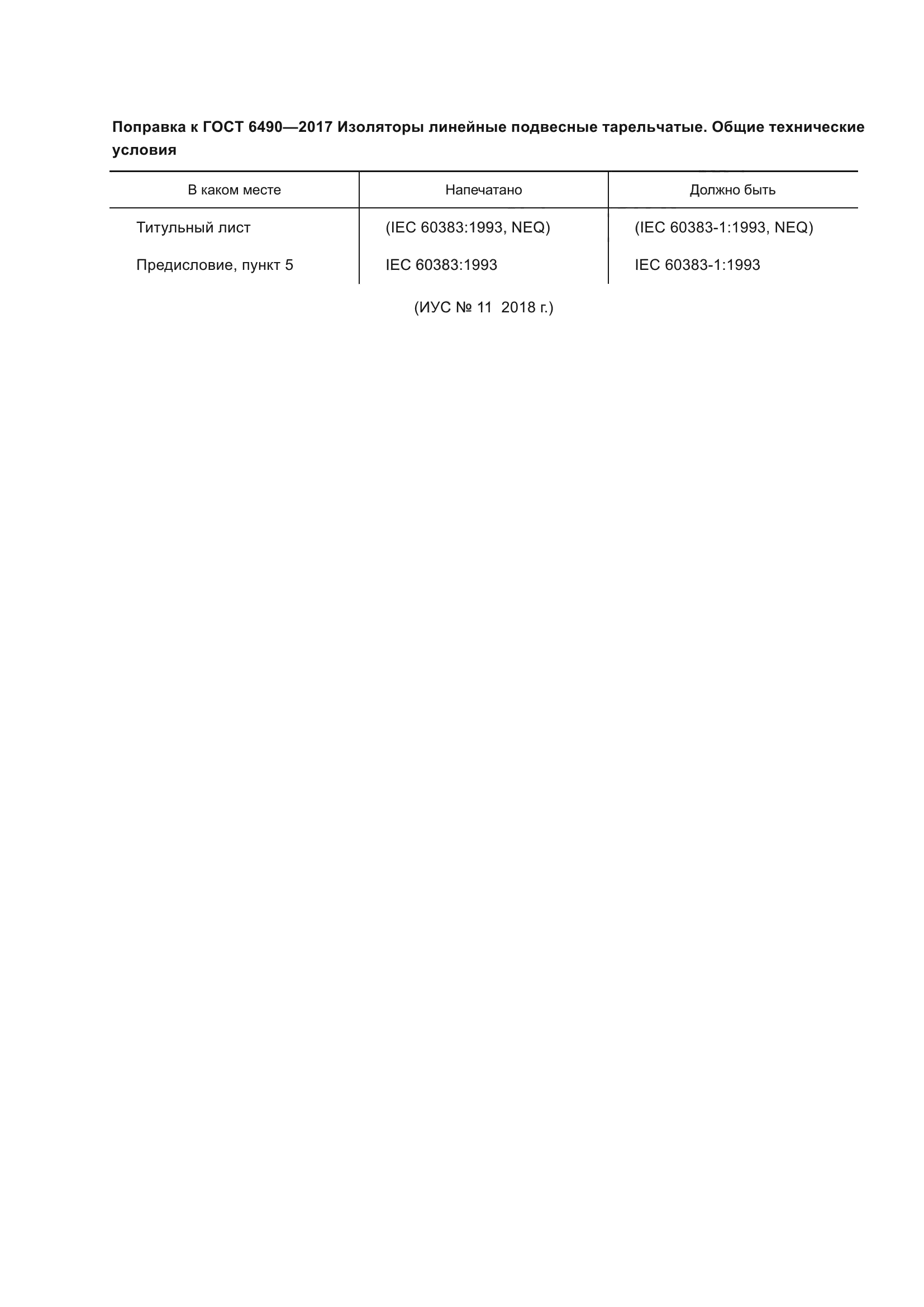 Поправка к ГОСТ 6490-2017