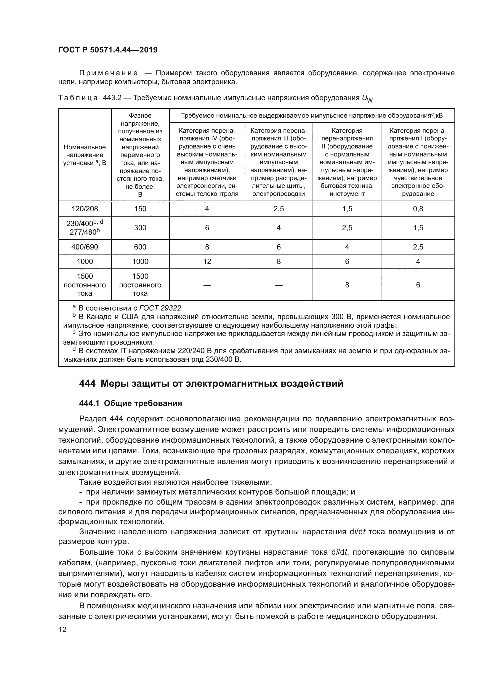 ГОСТ Р 50571.4.44-2019