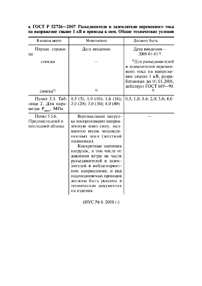 Поправка к ГОСТ Р 52726-2007