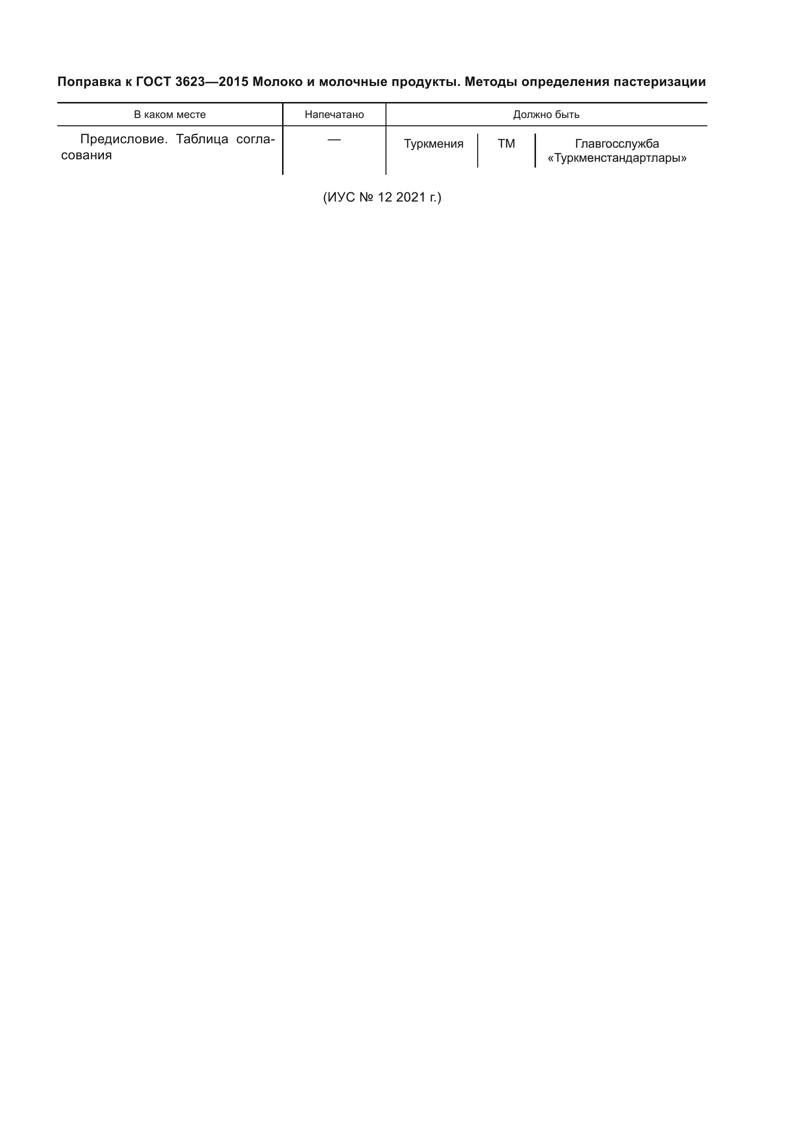 Поправка к ГОСТ 3623-2015