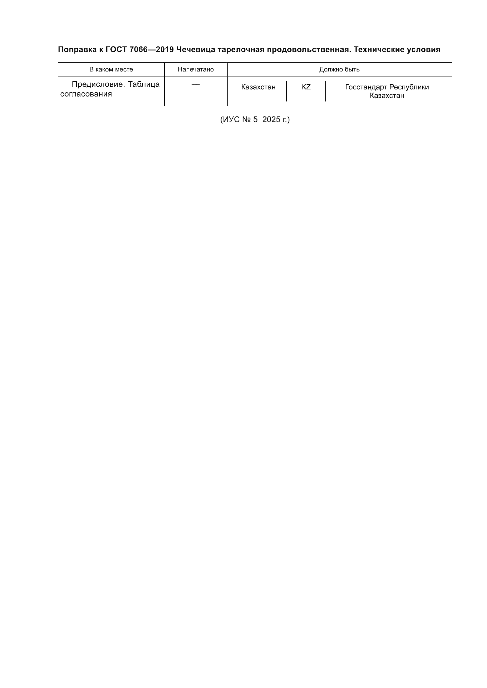 Поправка к ГОСТ 7066-2019